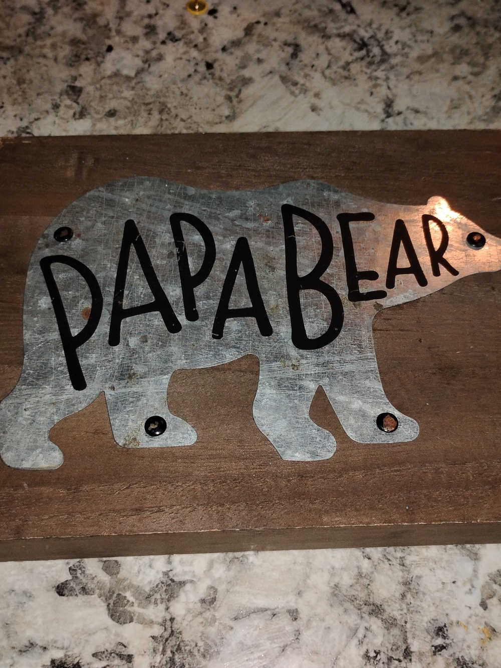 Hobby Lobby Papa Bear Wall Plaque - Silver, Black, Brown